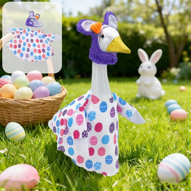 Decoraciones de Pascua, adornos de Pascua, regalos de Pascua, trajes de ganso de Pascua, estatua de ganso, vestido de Pascua, trajes de ganso de patio, conjunto de sombrero para estatua de 23 pulgadas