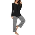 thumbnail image 2 of yievot Women's Pajama Set Soft Long Sleeve Top With Pants Striped Printed Loungewear Sleepwear Pajamas, 2 of 7