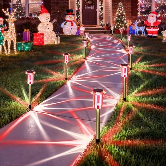 Luces Solares de Navidad Gorrzai Paquete de 10 para Decoración Exterior