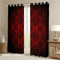 thumbnail image 2 of jejeloiu Damask Print Curtains Pack of 2 (42x84 Each),Gothic Flower Curtains Blackout,Black Red Bedroom Curtains,Breathable Bedroom Decorative, 2 of 6