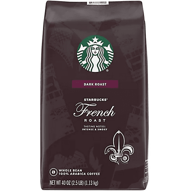 Starbucks French Roast Dark Roast Whole Bean Coffee, 1 bag (40 oz