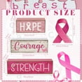 thumbnail image 3 of 4 Pcs Breast Cancer Awareness Table Decor Pink Ribbon Wooden Sign Breast Cancer Tiered Tray Decor Decorative Pink Ribbon Blocks Sign Gifts for Home Kitchen Party Decoration, 3 of 13