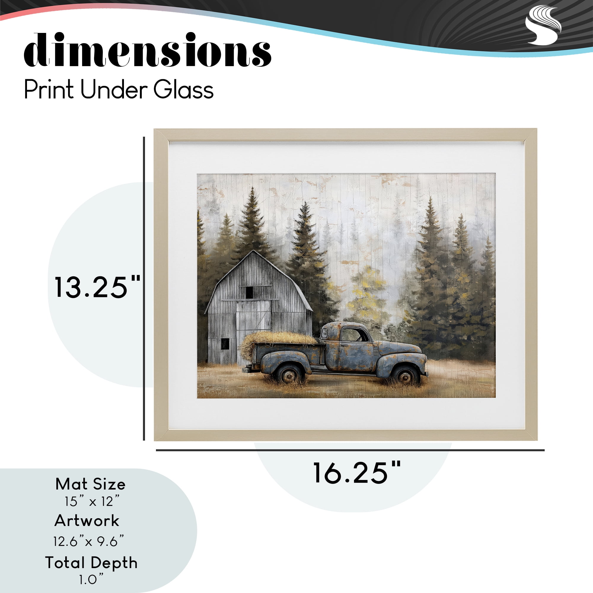 Stupell Industries Autumn Barn & Pine Forest Birch Framed Print Under Glass, design by Imagine It Images