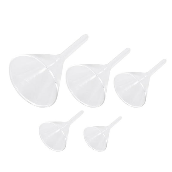 FUEENIRVA 5-Pack Transparent Glass Powder Funnels for Chemical Lab Use, 1.2 Inch Diameter, and Clear