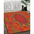 thumbnail image 3 of Ahgly Company Machine Washable Indoor Square Transitional Ferrari Red Area Rugs, 3' Square, 3 of 7