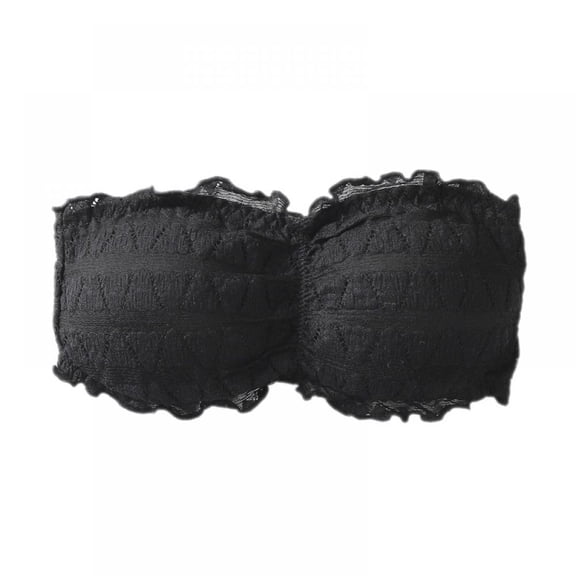 Women Lace Bandeau Bra Tube Top Bra Stretchy Strapless Bandeau