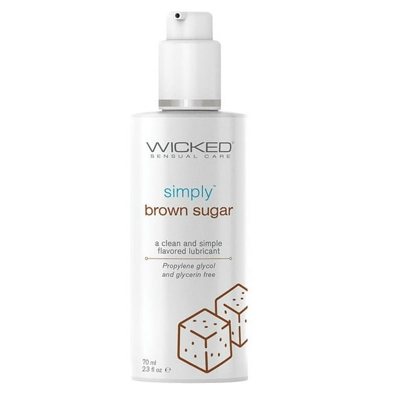 Wicked Simply Aqua Flavored Water Based Personal Lubricant Gel, Paraben-Free, Brown Sugar, 2.3 oz