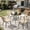 White/Beige, variant on AVAWING 5 Piece Patio Dining Set, Wicker Outdoor Furniture Set w/Glass Table (Black, Square)