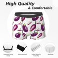thumbnail image 2 of Men's Boxer Briefs, purple Eggplant slices Soft Comfy Mens Underwear Boxer Briefs Breathable With Widen Waist, 2 of 7