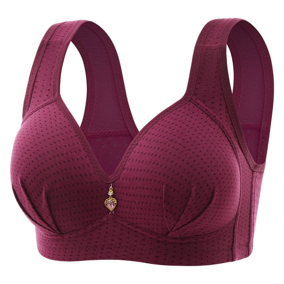 Zpanxa Wire-Free Support Bra Plus Size Front Closure Comfort for Mature Women
