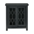 thumbnail image 3 of Weston Home Del Rey Geometric Glass Door Storage Cabinet with Adjustable Shelves, Navy Blue, 3 of 9