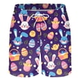 thumbnail image 2 of Aayomet Shorts de Bain pour Hommes avec Poche et Boucle à Revers (Bleu, m), 2 of 4