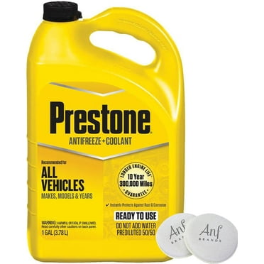 (1 Gallon) - Prestone AF2100 Antifreeze and Coolant: 50/50 Ready to Use, Universal and Sponge