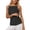 Black, variant on MIASHUI Women's Summer Casual Backless Tie Front Crop Tank Top Sleeveless Vest For Daily Outfits Black,L