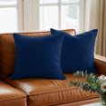 thumbnail image 6 of Throw Pillow Covers 24x24 Inch, Navy Blue Lattice Geometric Decorative Pillow Cases for Couch Sofa Bed, Luxury Abstract Art Aesthetics Cotton Linen Square Home Decor Pillowcases with Hidden Zipper, 6 of 9