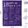 thumbnail image 2 of 18th Birthday Decorations for Girls Big Sister Gifts for Little Girls Gifts for 18 Year Old Girl Boy Teen Girls Gifts Ideas for Daughter Sons Sister Soft Throw Blanket Back in 2005 - Purple, 2 of 6