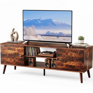 EDX Mid-Century Modern TV Stand with Adjustable Shelf, 60-Inch