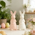 thumbnail image 1 of Ceramic Ornaments Ceramic Easter Bunny Decoration with Bow Pink Home Desktop Ornament for Spring Crafts(1-Piece) Rkxzt, 1 of 7