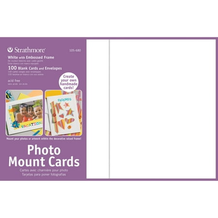 Strathmore Photo Mount Cards, 5in x 7in, White Embossed,