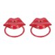 thumbnail image 2 of 2pcs Valentine\'s Day Lip Shaped Napkin Rings Dining Table Napkin Rings Napkin Decors, 2 of 2