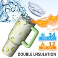 thumbnail image 2 of 40 oz Lemon Theme Tumbler Handle & Spill Proof Lid 40oz Lemon Tumbler with Straw Double Insulated Travel Coffee Cup Lemon Lover Gifts for Men Women, 2 of 5