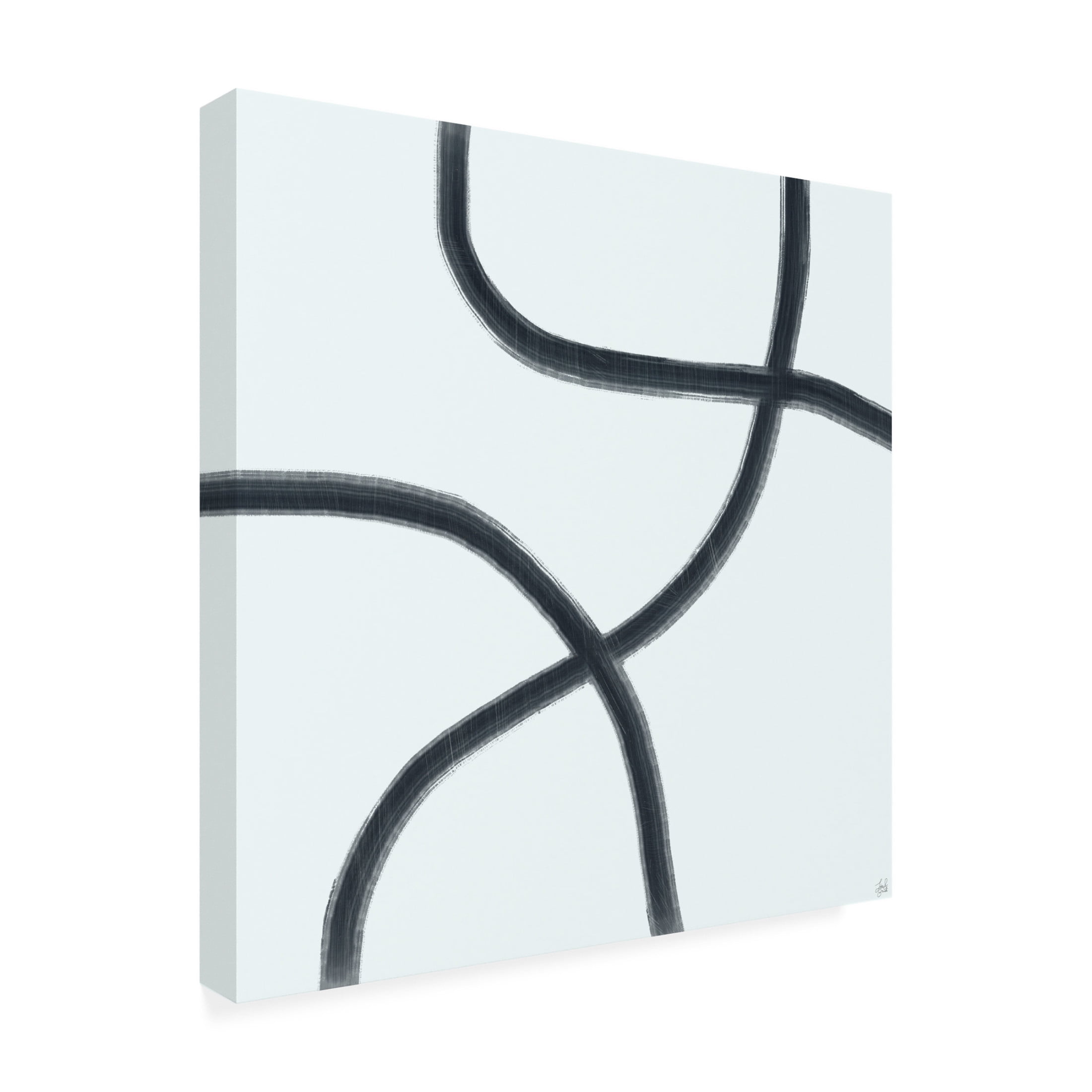 Canvas Wall Art - Line and Brush 'Single Wanderings 6' Wall Art for Living Room, Bedroom, or Office Décor by Trademark Fine Art - 14 x 14 Inches