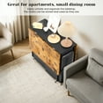 thumbnail image 6 of Stmoze Foldable Dining Table Set for 4,Folding Dining Table with 4 Leather Chairs & Storage,Drop Leaf Dinner Table with 6 Wheels,Folding Kitchen Table and Chairs Set for Small Spaces, Black, 6 of 9