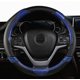 thumbnail image 1 of Nueva funda de cuero para volante de coche con orejas de gato (negra, azul, redonda), funda de cuero universal para volante para mujeres y niñas, 38 cm, 1 of 5