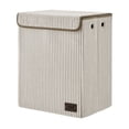 thumbnail image 2 of Collapsible Folding Corduroy Low Profile Laundry Hamper Storage - Cream White, 2 of 11