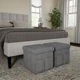 thumbnail image 2 of Lavish Home Foldable Storage Cube Ottoman with Pockets – Multipurpose Footrest Organizer for Bedroom, Living Room, Dorm or RV (Pair, Charcoal Gray),, 2 of 7