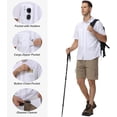 thumbnail image 4 of Zehisen Men's UPF 50+ Sun Protection Short Sleeve Safari Shirts Fishing Shirts Hiking Work Casual Shirt with Zipper Pocket, Gray L, 4 of 6