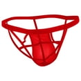 thumbnail image 3 of Jwputqe&nbsp;Mensg Strings and Thongs,Thongs For Men,Mens ThongsBreathable,Cooling,Solid,Low Waist,Polyester,Cotton,Red,One Size, 3 of 5