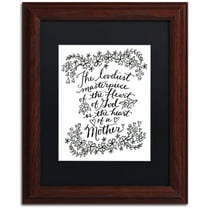 Trademark Fine Art "Mothers Heart" Canvas Art by Elizabeth Caldwell, Black Matte, Wood Frame