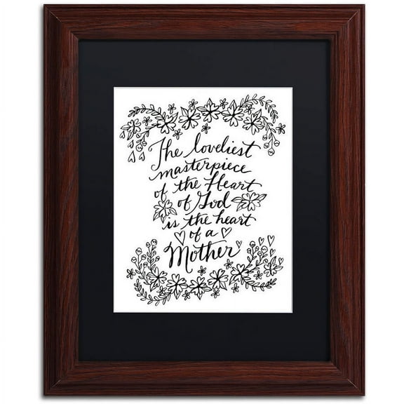 Trademark Fine Art "Mothers Heart" Canvas Art by Elizabeth Caldwell, Black Matte, Wood Frame