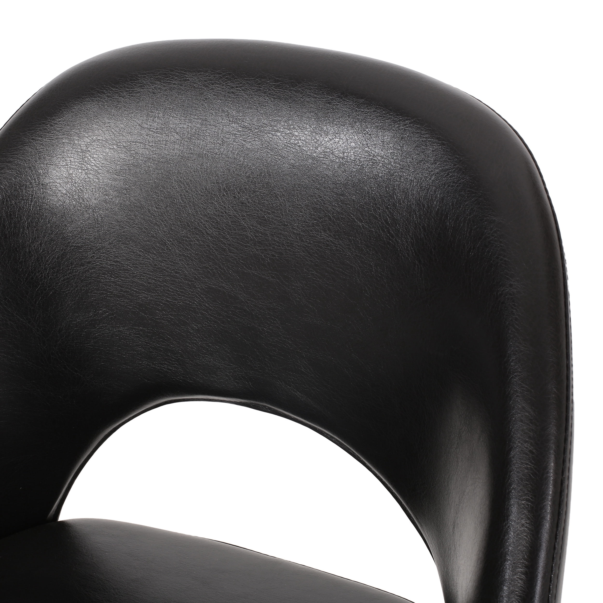 Noble House Haynes Upholstered Open Back Dining Chairs, Set of 2, Midnight Black and Gun Metal
