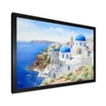 thumbnail image 2 of Designart "Greek Isles Village Blue and White Beauty III" Landscapes Framed Wall Art Decor - Country Blue Greece Entryway Framed Wall Art Print, 2 of 6
