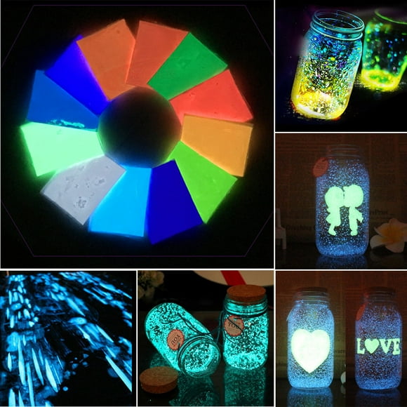 Dvkptbk The Luminous in Dark Sand Colorful Fluorescent Super Luminous Pigment Bright Decor Home & Garden