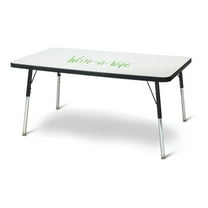 Rectangle Dry Erase Table - 24" x 36", A-height - Write-n-Wipe/Black/Black