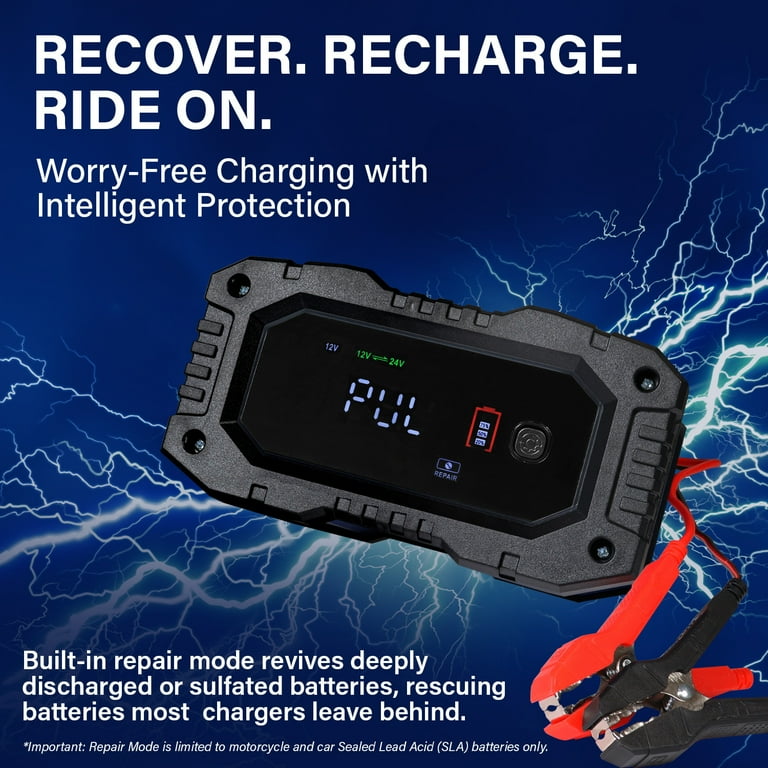12V/ 24V Car Battery Charger Heavy Duty Smart Automatic Intelligent Pulse Repair