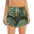 thumbnail image 2 of Xecao's Succulents for a double-layer running short for women, perfect for gym, tennis, and more, featuring a convenient pocket., 2 of 9