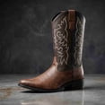 thumbnail image 2 of Men’s Western Cowboy Boots, Embroidered Pointed Toe Boots, Block Heel Slip-On Boots Mid-Calf Knight Boots, 2 of 6