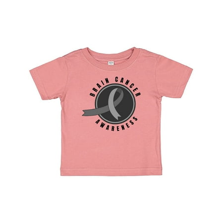 

Inktastic Brain Cancer Awareness with Grey Ribbon and Circle Gift Baby Boy or Baby Girl T-Shirt