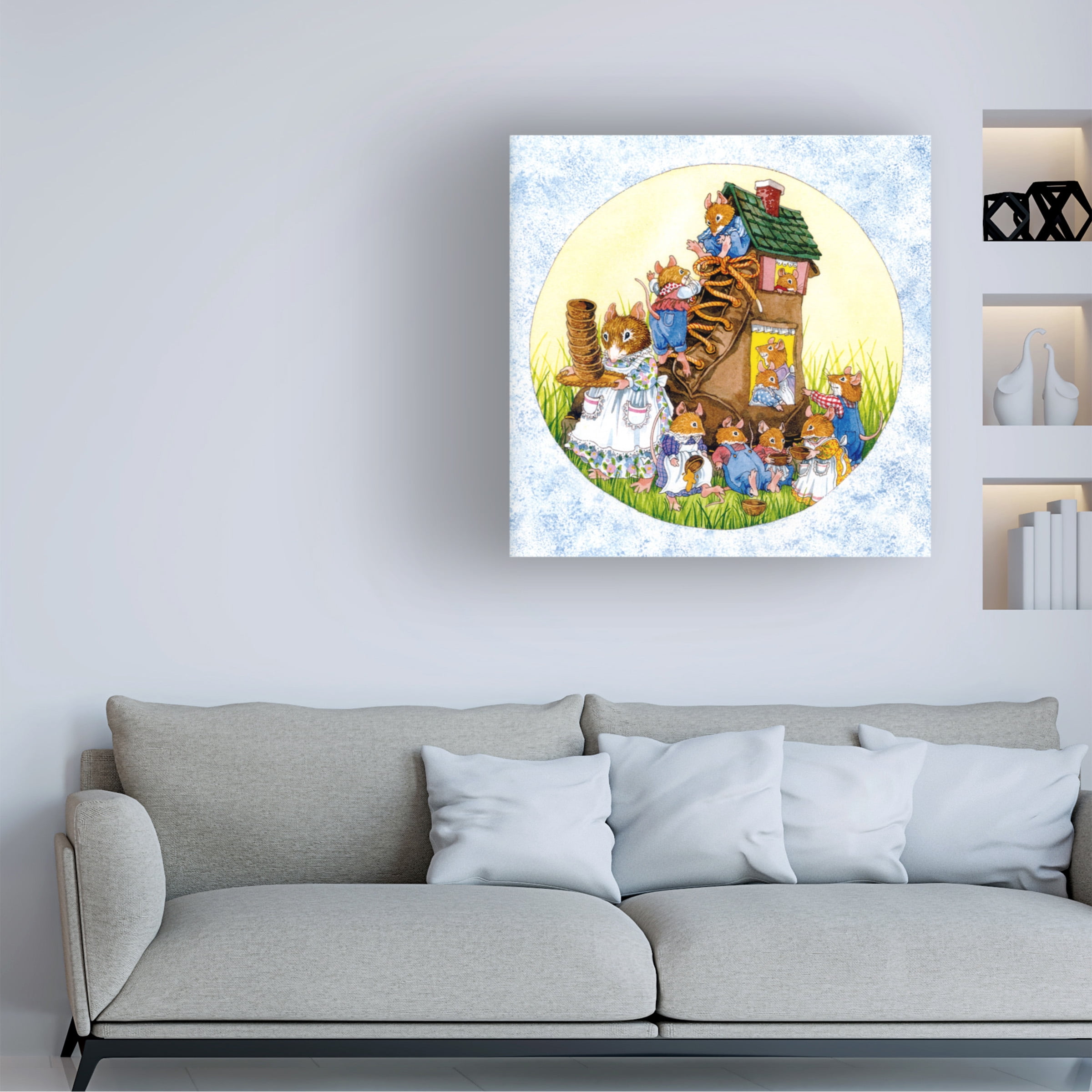 Wendy Edelson 'Old Woman Shoe Mice' Canvas Art