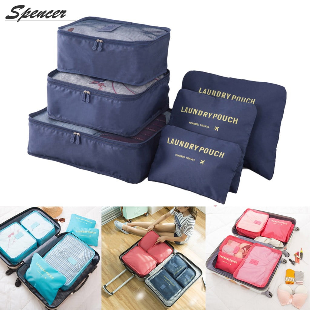 6 Piece Luggage Travel Storage Packing Bag Pouch Organizer Waterproof 