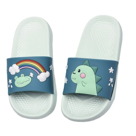 

NUOLUX 1 Pair of Kids Slippers Cartoon Dinosaur Lovely Anti-slip Summer Slippers Children Footwear - Size 22/23 9.5US 9UK 26.5EU (Light Green)