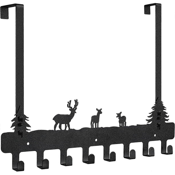 Over The Door Hooks Hanger, 17.7" Towel Racks for Bathroom 8 Hooks, Heavy-Duty Wall Mount Tower Holder