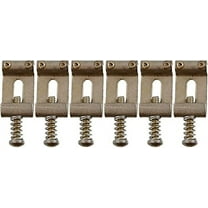 Vintage Style Stamped Bent Saddles (6) For Fender Strat - AGED NICKEL
