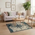 thumbnail image 3 of ODIKA 4'x6' Washable Area Rug Non-Slip, Chair-Friendly, Flatwoven Compass Nautical Map Ocean Wave Vintage Maritime Distressed Border for Home Office, Under Desk, 3 of 7