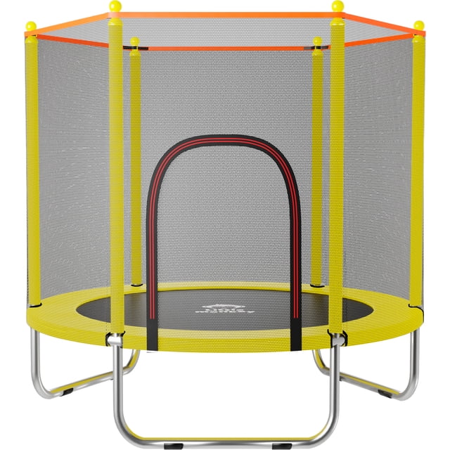 Trampolin Infantil Little Monkey Brincolín Amarillo con Red de Seguridad