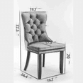 thumbnail image 5 of Tcbosik 2 Pack Upholstered Dining Chairs, Velvet Accent Chair with Tufted Button Back, Modern Side Chair with Padded Seat and Metal Legs, Easy Assembly, Black & Gold, 5 of 8